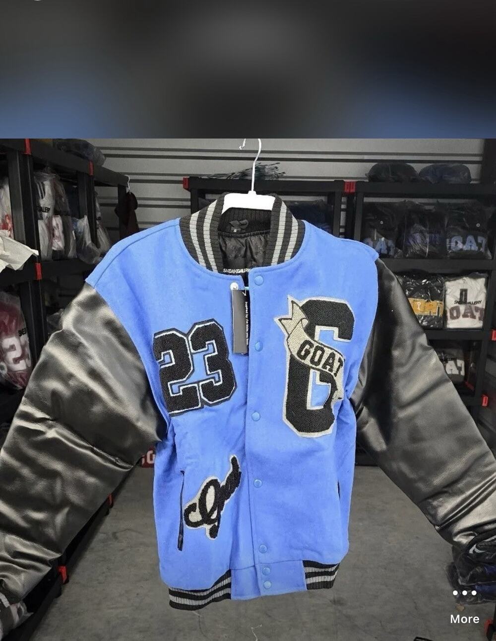 NWT SneakGallery Goat Blue/black Lettermans Varsity Jacket #23 Size Large or XL